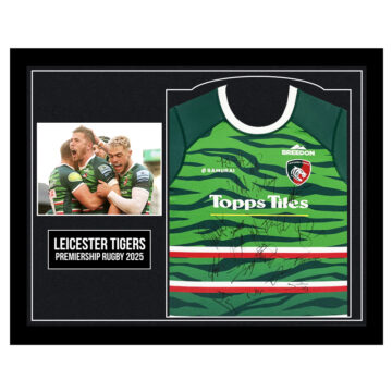 Framed Leicester Tigers Signed Jersey - Premiership Rugby 2025