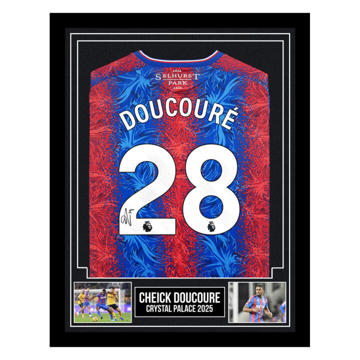 Signed Cheick Doucoure Framed Shirt - Crystal Palace 2025