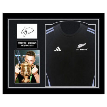 Signed Sonny Bill Williams Framed Display Shirt - RWC Winner 2015