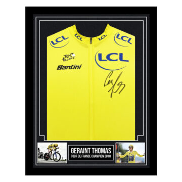 Signed Geraint Thomas Framed Shirt - Tour de France Champion 2018