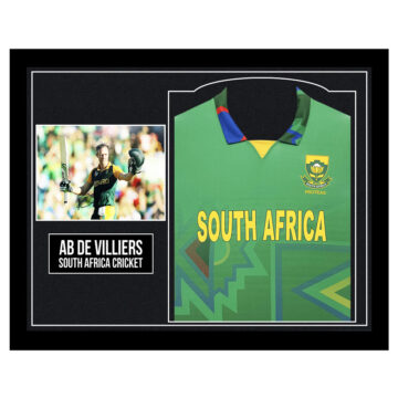 Signed AB de Villiers Framed Display Shirt - South Africa Cricket Icon