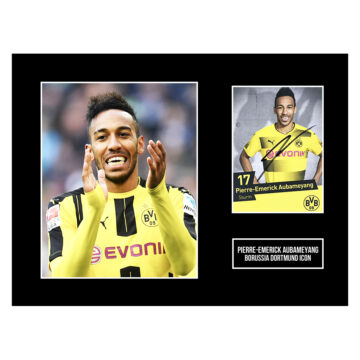 Signed Pierre-Emerick Aubameyang Photo Display 16x12 - Borussia Dortmund Icon