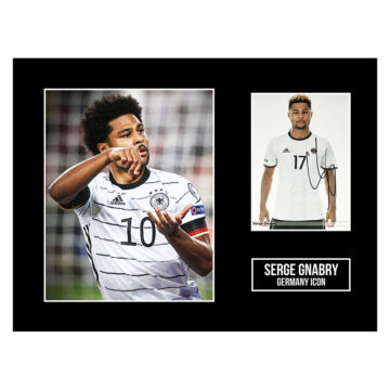 Signed Serge Gnabry Photo Display 16x12 - Germany Icon