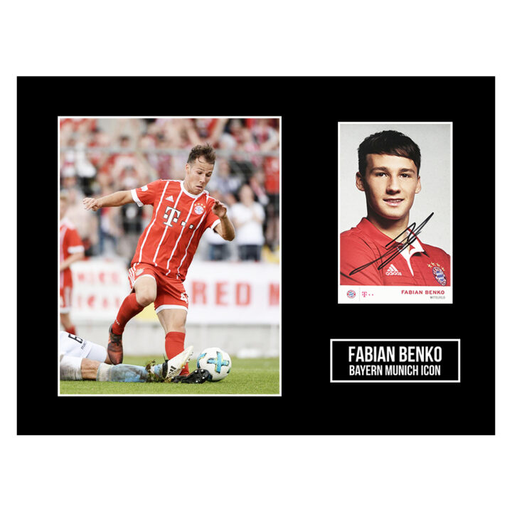 Signed Fabian Benko Photo Display 16x12 - Bayern Munich Icon