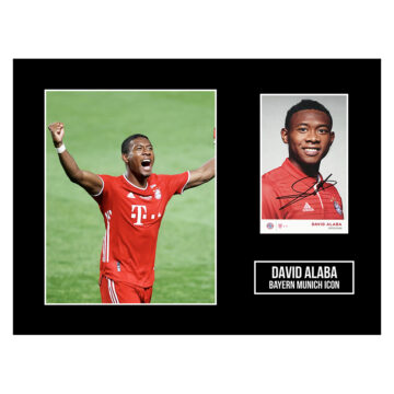 Signed David Alaba Photo Display 16x12 - Bayern Munich Icon