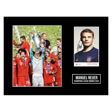 Signed Manuel Neuer Photo Display 16x12 - Champions League Winner 2020