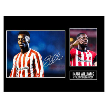 Signed Inaki Williams Photo Display 16x12 - Athletic Bilbao Icon