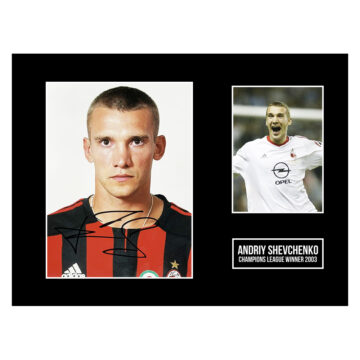 Signed Andriy Shevchenko Photo Display 16x12 - Champions League Winner 2003