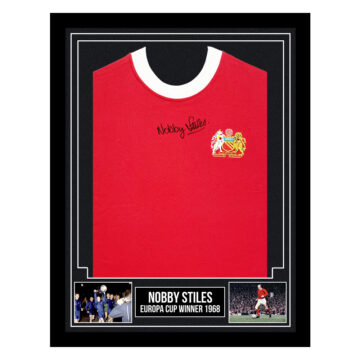 Signed Nobby Stiles Framed Shirt - European Cup Winner 1968