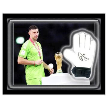 Signed Emiliano Martinez Glove Framed Dome - World Cup Winner 2022
