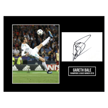 Gareth Bale Signed Photo Display 16x12 - Champions League Winner 2018