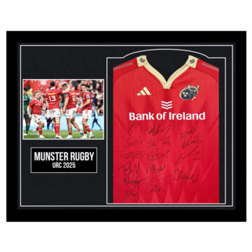 Framed Munster Rugby Signed Home Shirt - URC 2025