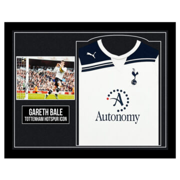 Signed Gareth Bale Framed Display Shirt - Tottenham Hotspur Icon