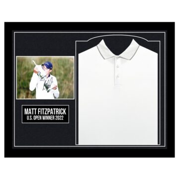 Signed Matt Fitzpatrick Framed Display Shirt - U.S. Open Winner 2022