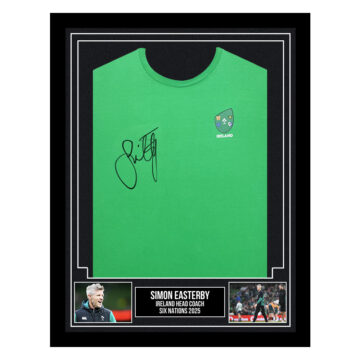 Signed Simon Easterby Framed Shirt - Ireland Head Coach Six Nations 2025