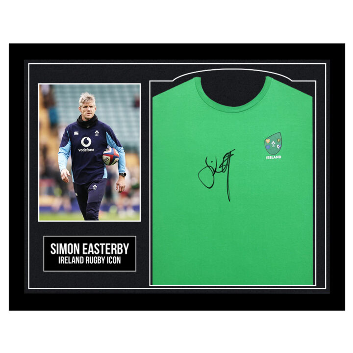 Framed Simon Easterby Signed Shirt - Ireland Rugby Icon