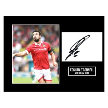Signed Eoghan O'Connell Photo Display 16x12 - Wrexham Icon