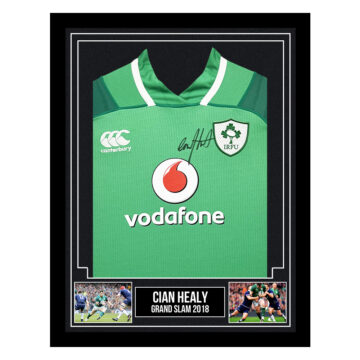 Signed Cian Healy Framed Shirt - Grand Slam 2018