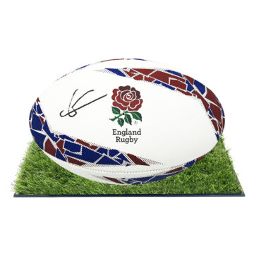 Signed George Martin Framed Rugby Ball - England Icon