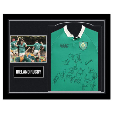 Framed Ireland Rugby Signed Shirt - 150th Anniversary Limited Edition Jersey