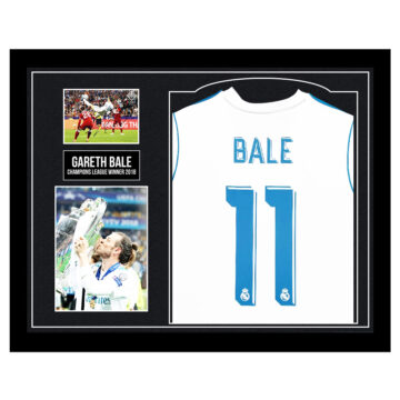 Signed Gareth Bale Framed Display Shirt - Champions League Winner 2018