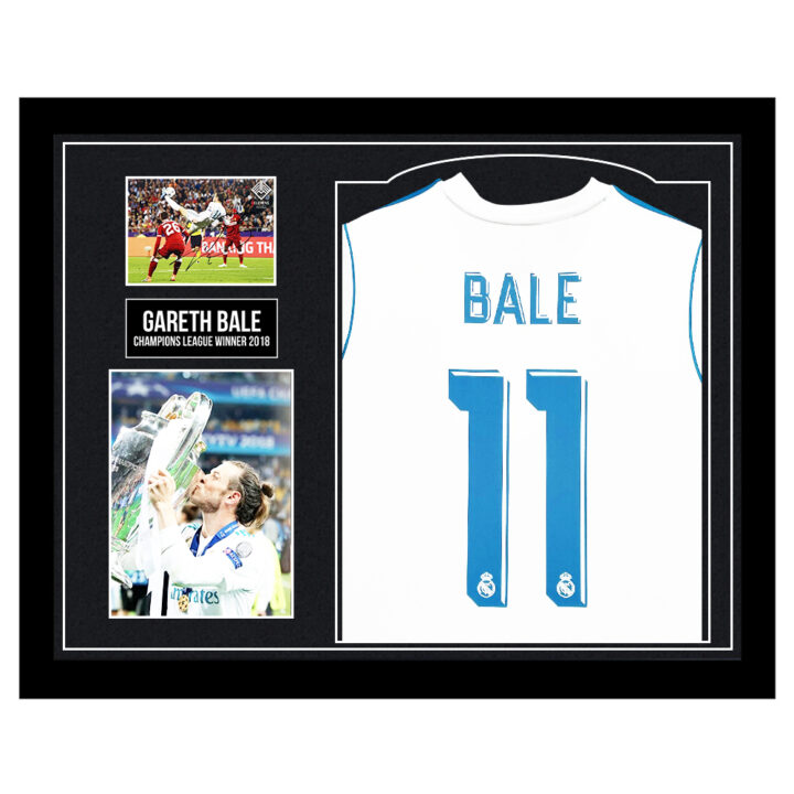 Signed Gareth Bale Framed Display Shirt - Champions League Winner 2018