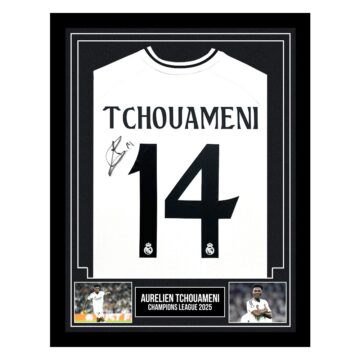 Signed Aurelien Tchouameni Framed Shirt - Champions League 2025