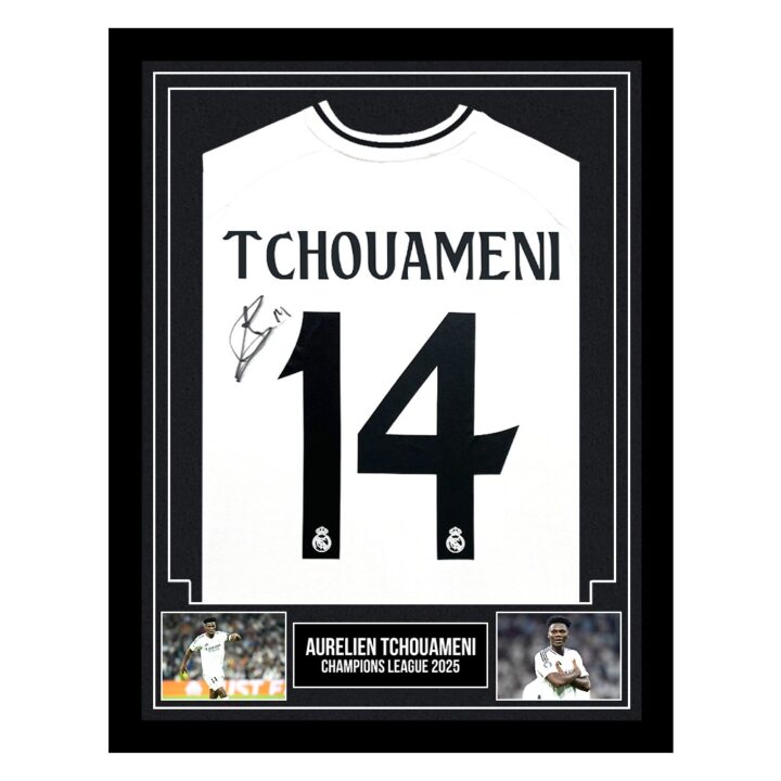 Signed Aurelien Tchouameni Framed Shirt - Champions League 2025