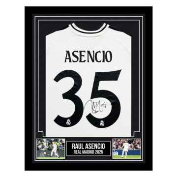 Signed Raul Asencio Framed Shirt - Real Madrid 2025