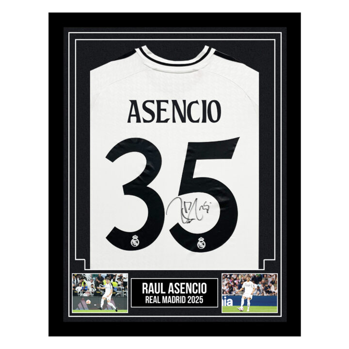 Signed Raul Asencio Framed Shirt - Real Madrid 2025