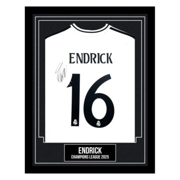 Endrick Signed Framed Shirt - Champions League 2025