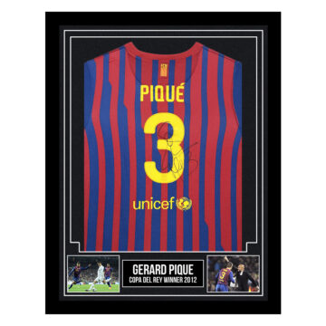 Signed Gerard Pique Framed Shirt - Copa del Rey Winner 2012