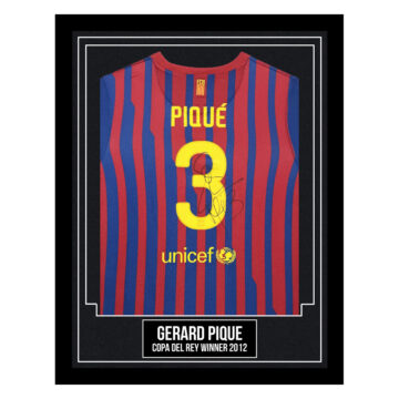 Gerard Pique Signed Framed Shirt - Copa del Rey Winner 2012
