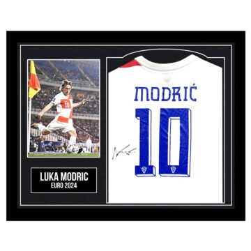 Framed Luka Modric Signed Shirt - Croatia Euro 2024