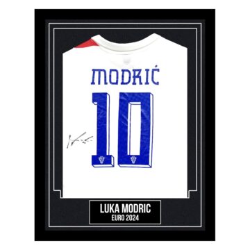 Luka Modric Signed Framed Shirt - Croatia Euro 2024
