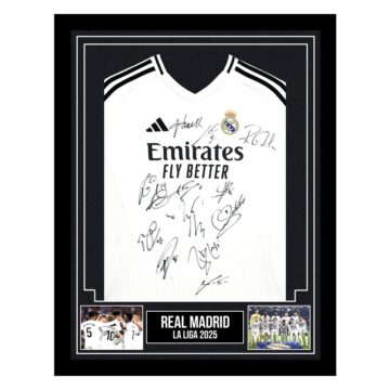 Signed Real Madrid Framed Shirt - La Liga 2025