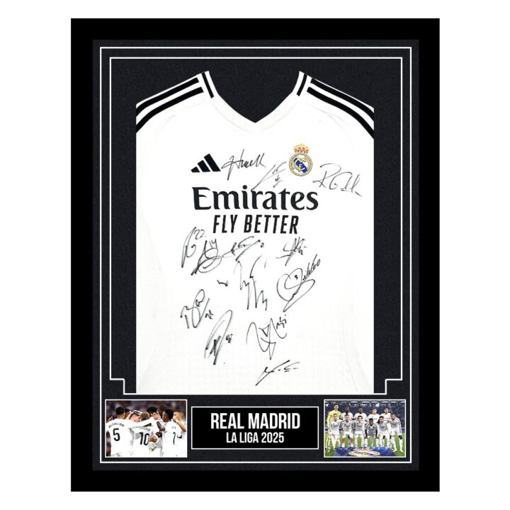 Signed Real Madrid Framed Shirt - La Liga 2025