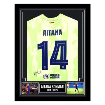 Signed Aitana Bonmati Framed Shirt - Liga F 2025