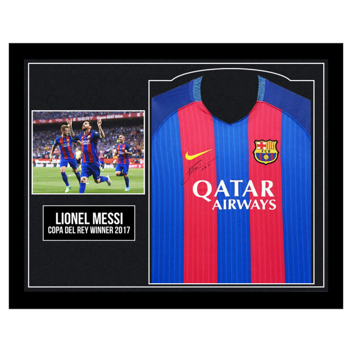 Framed Lionel Messi Signed Shirt - Copa del Rey Winner 2017
