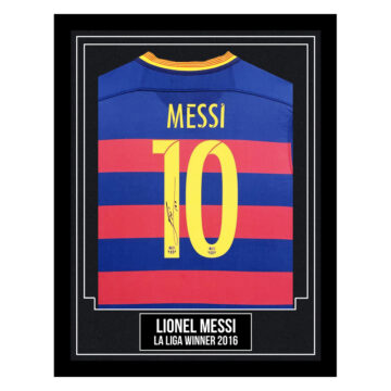 Lionel Messi Signed Framed Shirt - La Liga Winner 2016