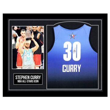 Framed Stephen Curry Signed Jersey - NBA All-Star Icon
