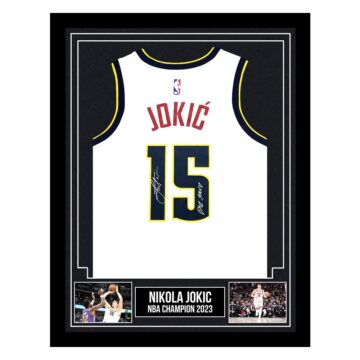 Signed Nikola Jokic Framed Jersey - NBA Champion 2023