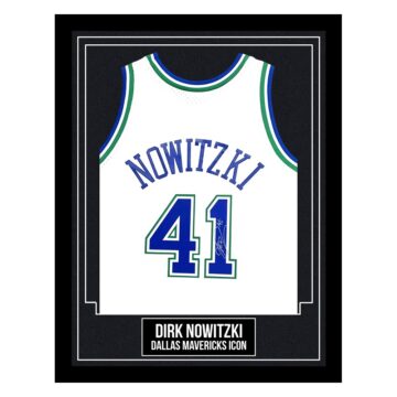 Dirk Nowitzki Signed Framed Jersey - Dallas Mavericks Icon