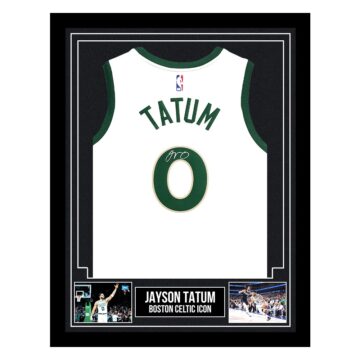 Signed Jayson Tatum Framed Jersey - Boston Celtics Icon