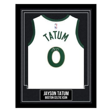 Jayson Tatum Signed Framed Jersey - Boston Celtics Icon