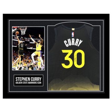 Framed Stephen Curry Signed Jersey - Golden State Warriors Icon
