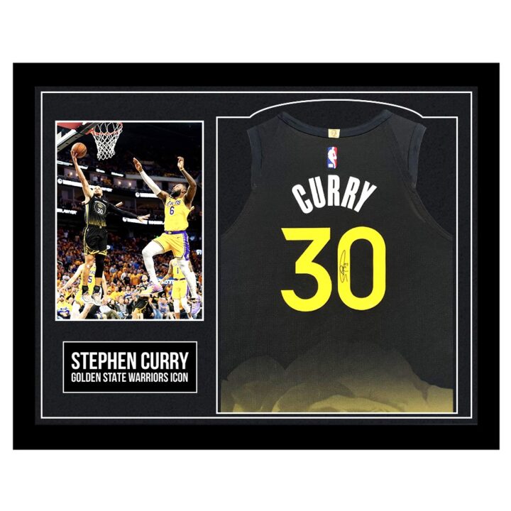 Framed Stephen Curry Signed Jersey - Golden State Warriors Icon