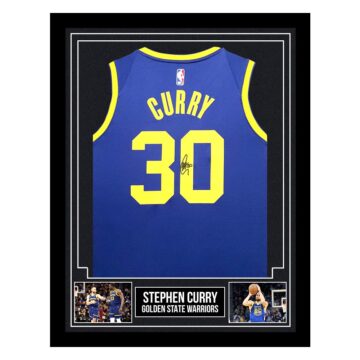 Signed Stephen Curry Framed Jersey - Golden State Warriors
