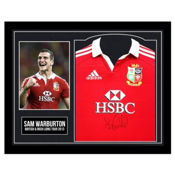 Framed Sam Warburton Signed Shirt - British & Irish Lions Tour 2013