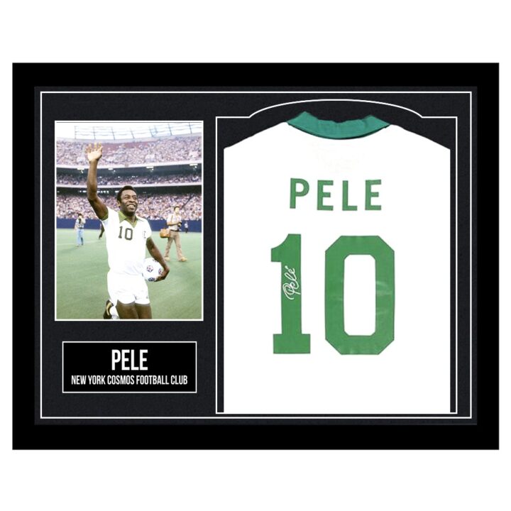 Framed Pele Signed Shirt - New York Cosmos Football Club